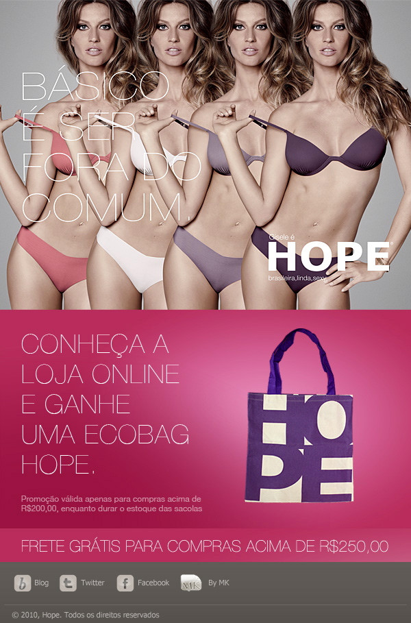 Gisele Bundchen featured in  the Hope advertisement for Spring/Summer 2012