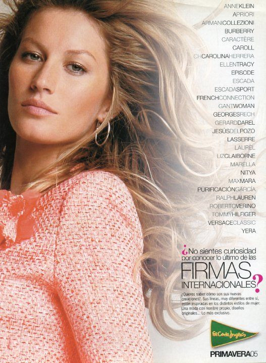 Gisele Bundchen featured in  the El Corte Ingles advertisement for Spring/Summer 2005
