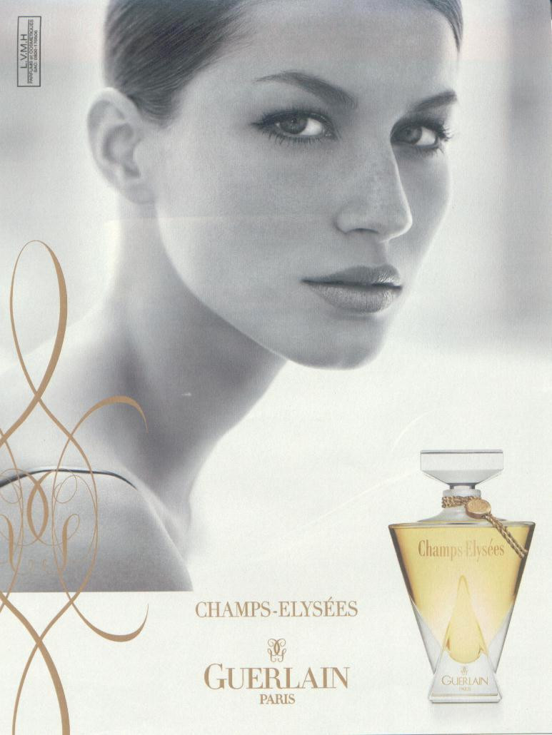 Gisele Bundchen featured in  the Guerlain advertisement for Autumn/Winter 2000