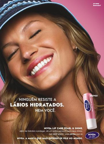 Gisele Bundchen featured in  the Nivea advertisement for Spring/Summer 2005