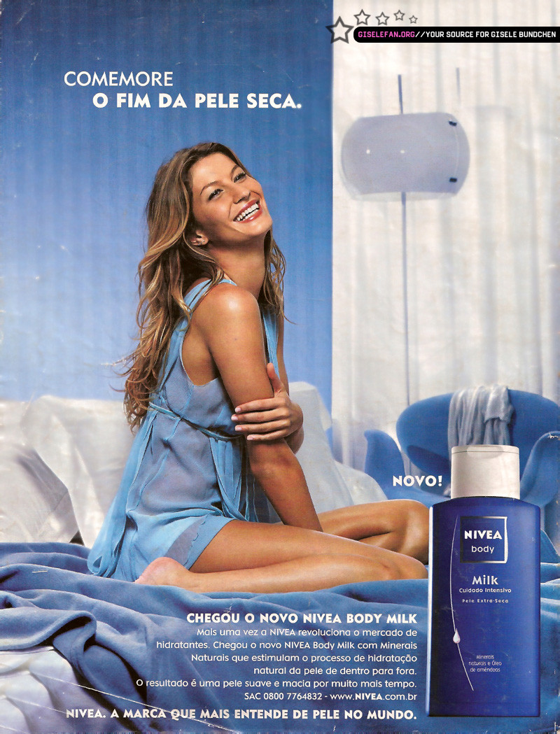 Gisele Bundchen featured in  the Nivea advertisement for Spring/Summer 2005