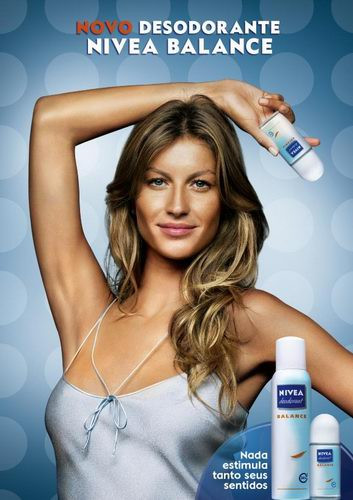 Gisele Bundchen featured in  the Nivea advertisement for Spring/Summer 2005