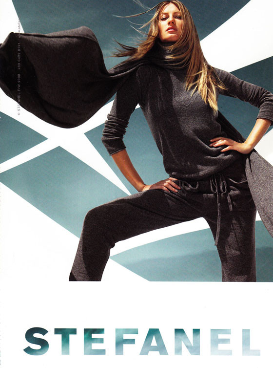 Gisele Bundchen featured in  the Stefanel advertisement for Autumn/Winter 2008