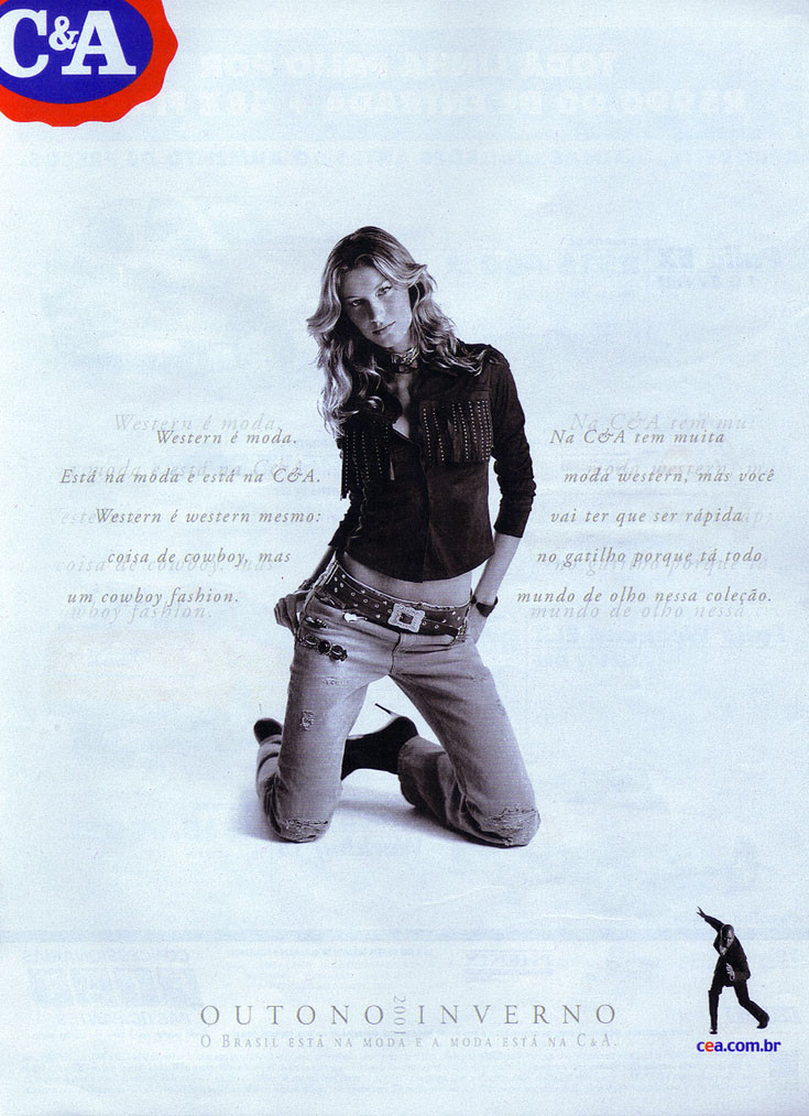 Gisele Bundchen featured in  the C&A advertisement for Autumn/Winter 2001