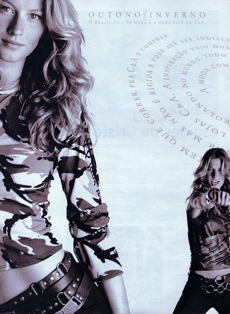 Gisele Bundchen featured in  the C&A advertisement for Autumn/Winter 2001