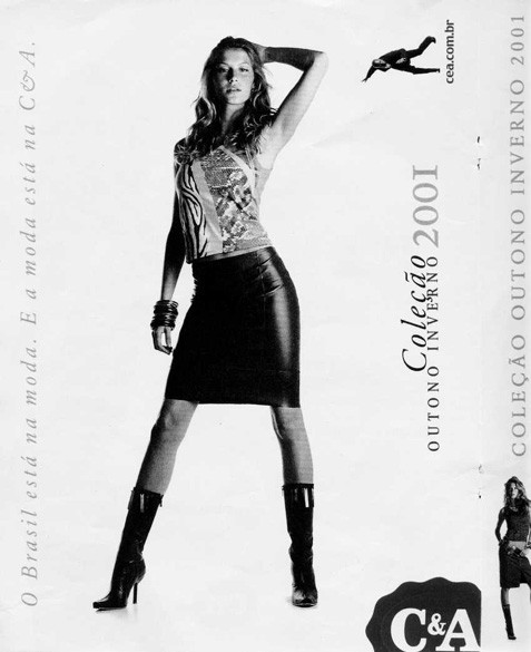 Gisele Bundchen featured in  the C&A advertisement for Autumn/Winter 2001