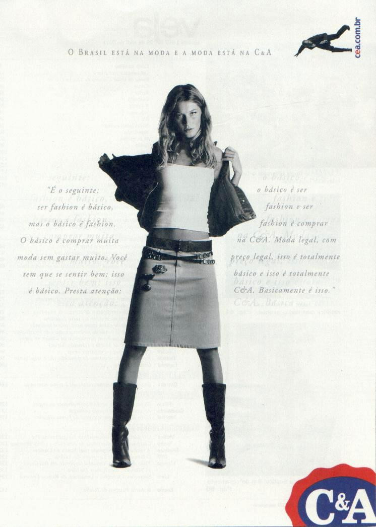 Gisele Bundchen featured in  the C&A advertisement for Autumn/Winter 2001