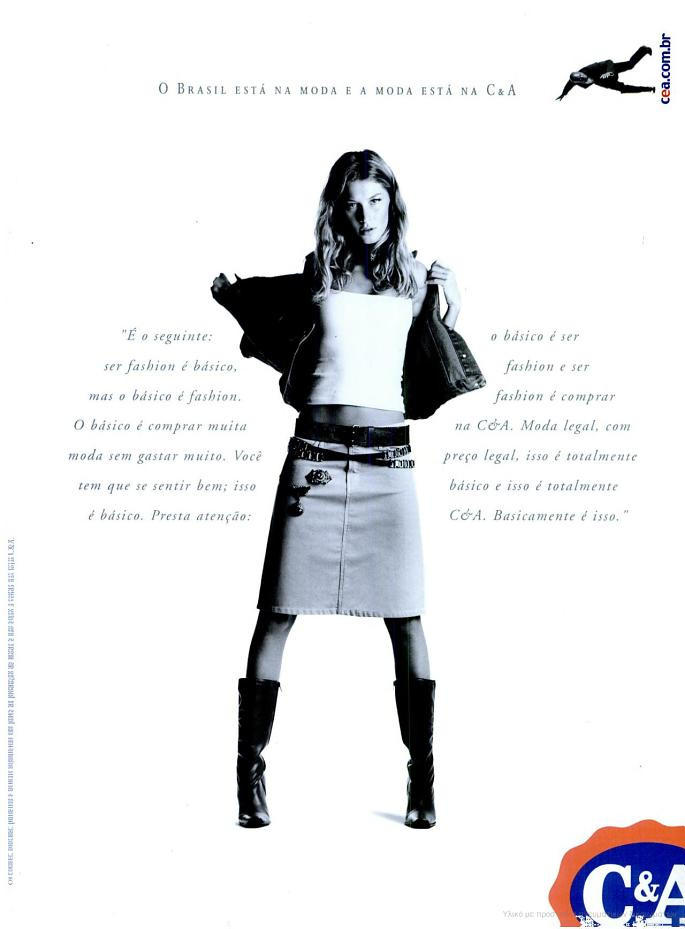 Gisele Bundchen featured in  the C&A advertisement for Autumn/Winter 2001