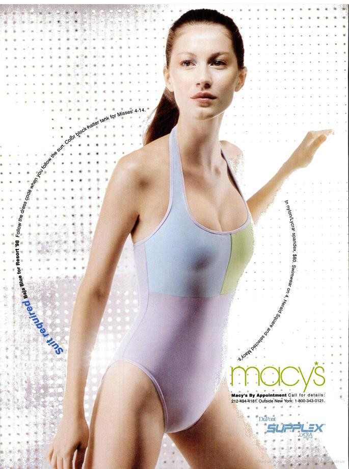Gisele Bundchen featured in  the Macy\'s advertisement for Autumn/Winter 1997