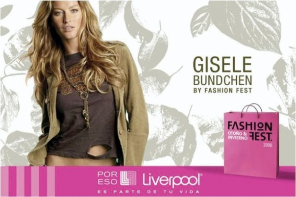 Gisele Bundchen featured in  the Liverpool advertisement for Spring/Summer 2006