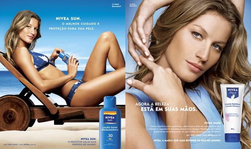 Gisele Bundchen featured in  the Nivea advertisement for Spring/Summer 2008