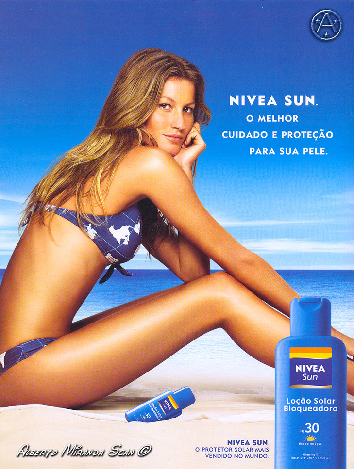 Gisele Bundchen featured in  the Nivea advertisement for Spring/Summer 2008