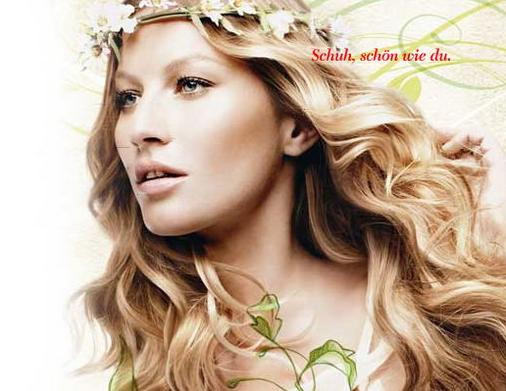 Gisele Bundchen featured in  the Stiefelkönig advertisement for Spring/Summer 2008