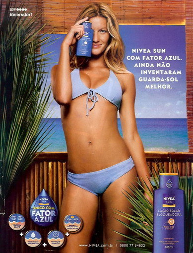 Gisele Bundchen featured in  the Nivea advertisement for Spring/Summer 2007