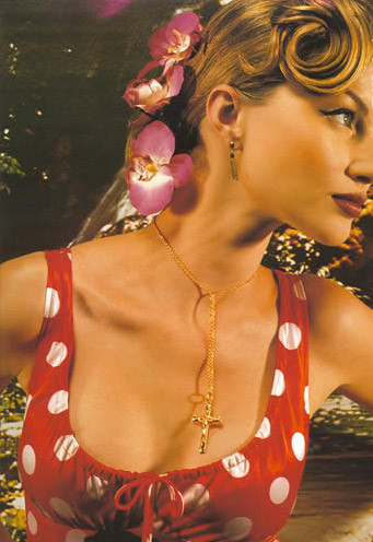 Gisele Bundchen featured in  the Forum advertisement for Spring/Summer 1996