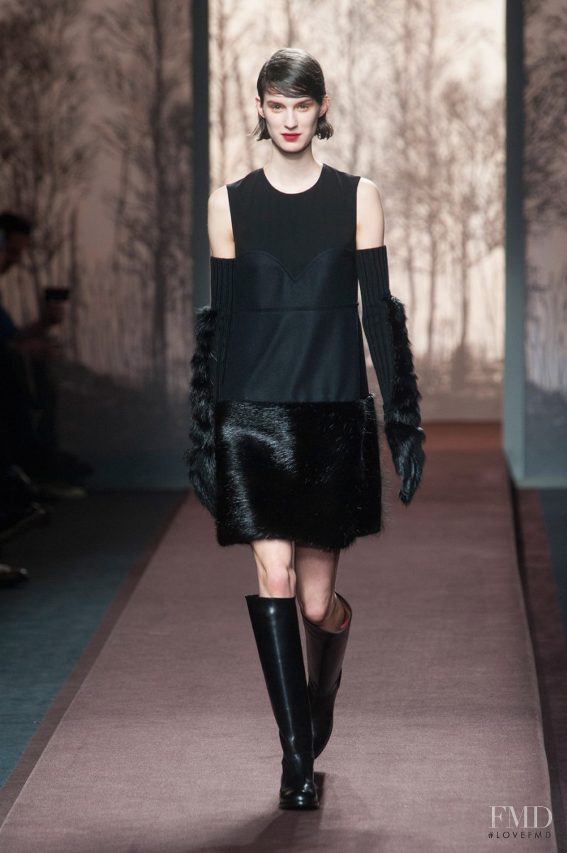 Marte Mei van Haaster featured in  the Marni fashion show for Autumn/Winter 2013