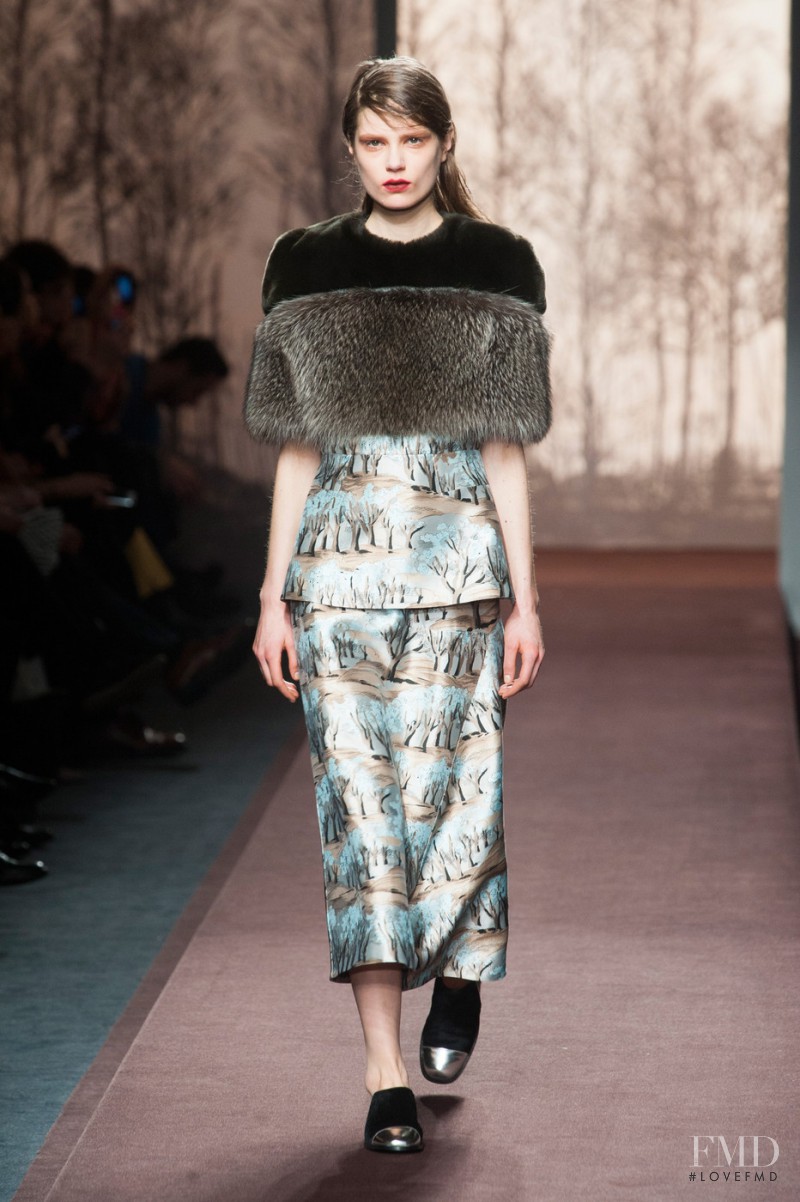 Caroline Brasch Nielsen featured in  the Marni fashion show for Autumn/Winter 2013