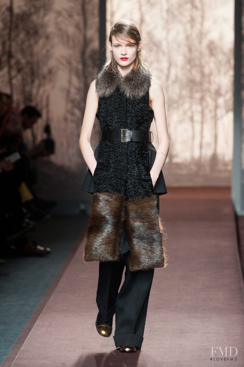 Emma  Oak featured in  the Marni fashion show for Autumn/Winter 2013