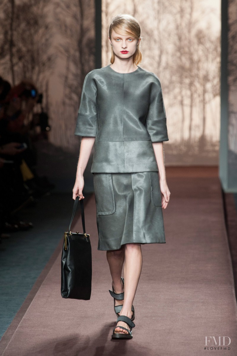 Eva Downey featured in  the Marni fashion show for Autumn/Winter 2013