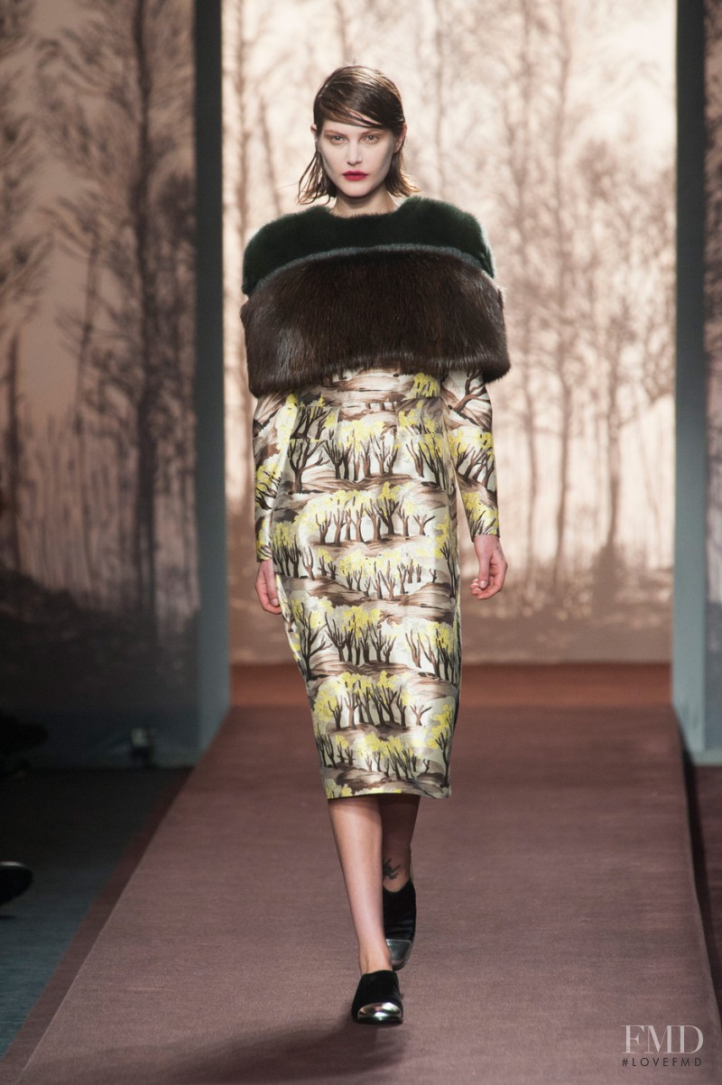 Catherine McNeil featured in  the Marni fashion show for Autumn/Winter 2013