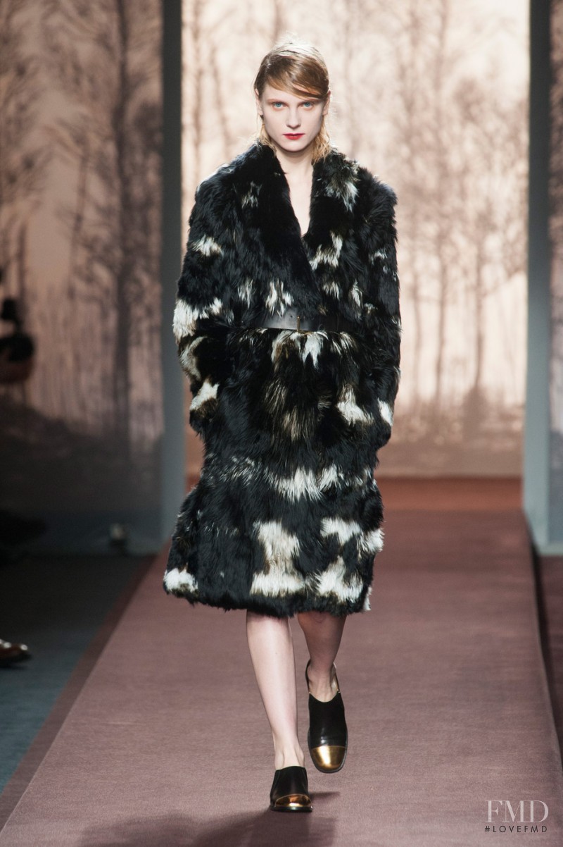 Maria Loks featured in  the Marni fashion show for Autumn/Winter 2013