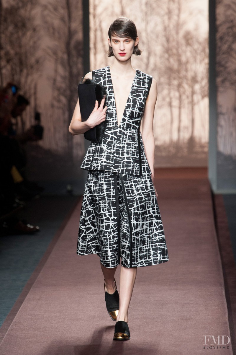 Marte Mei van Haaster featured in  the Marni fashion show for Autumn/Winter 2013