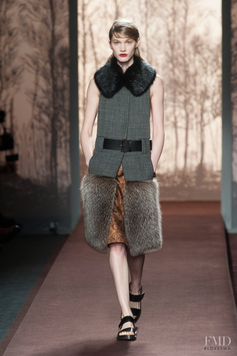 Irina Nikolaeva featured in  the Marni fashion show for Autumn/Winter 2013