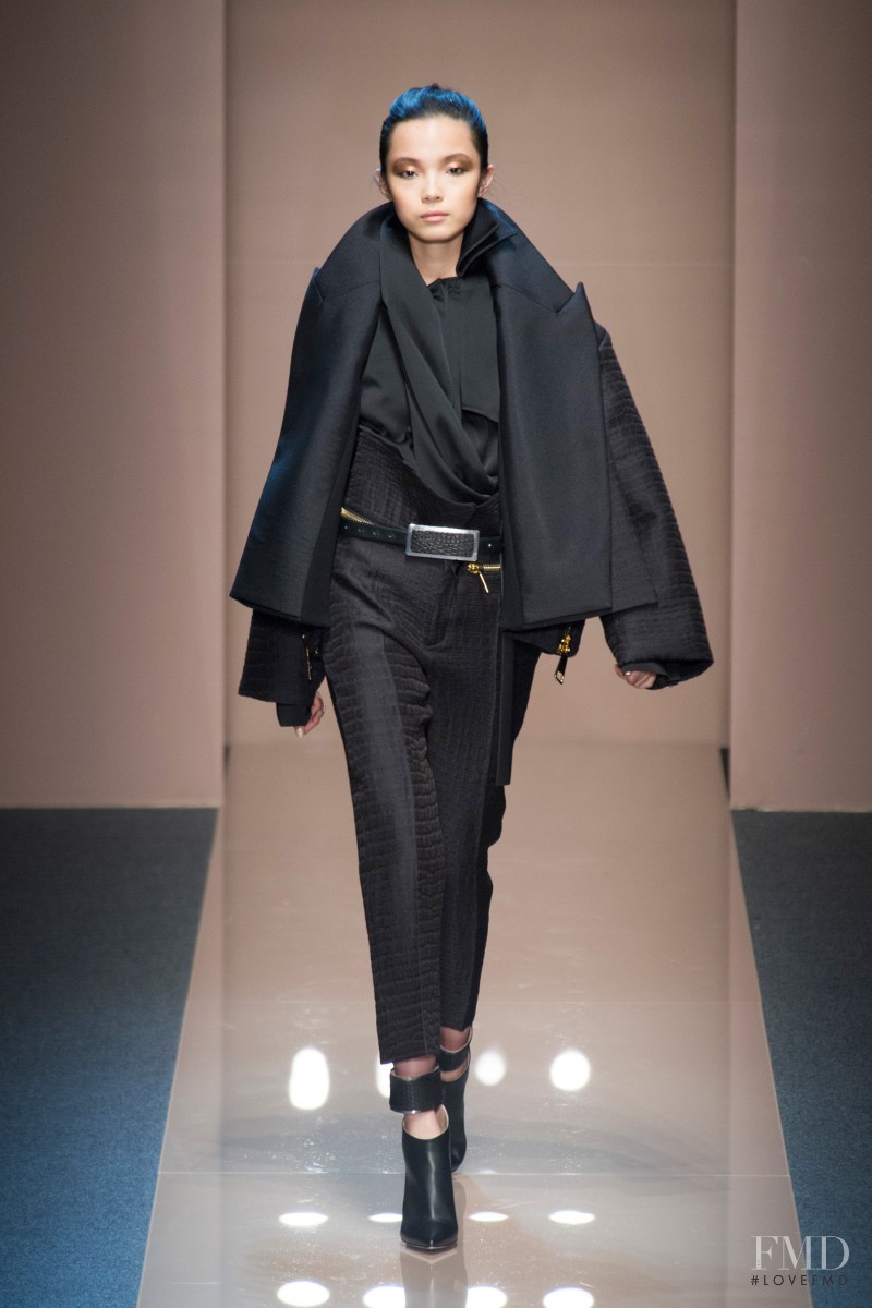 Xiao Wen Ju featured in  the Gianfranco Ferré fashion show for Autumn/Winter 2013
