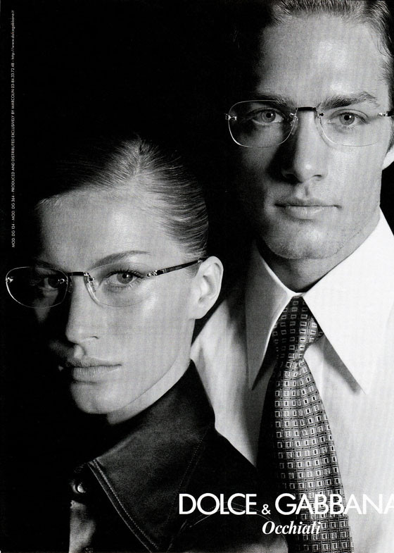 Gisele Bundchen featured in  the Dolce & Gabbana - Eyewear advertisement for Spring/Summer 2001