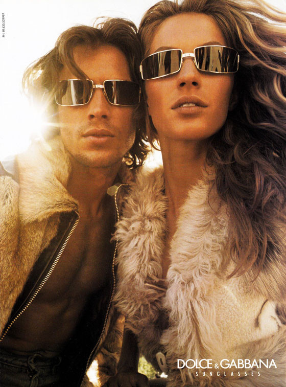 Gisele Bundchen featured in  the Dolce & Gabbana - Eyewear advertisement for Autumn/Winter 2001
