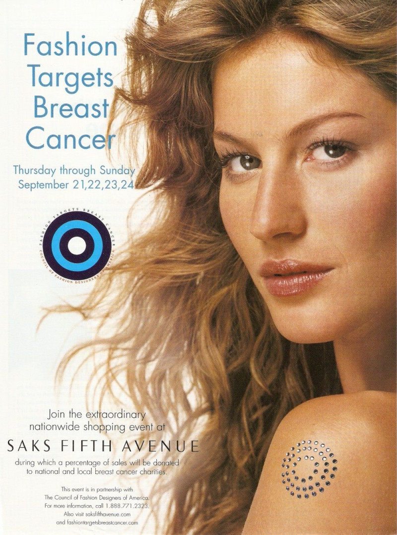 Gisele Bundchen featured in  the Target Breast Cancer advertisement for Spring/Summer 2000