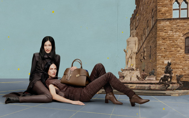 Aymeline Valade featured in  the Salvatore Ferragamo advertisement for Holiday 2023
