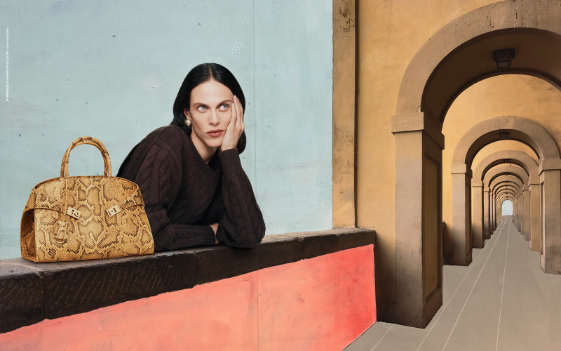 Aymeline Valade featured in  the Salvatore Ferragamo advertisement for Holiday 2023