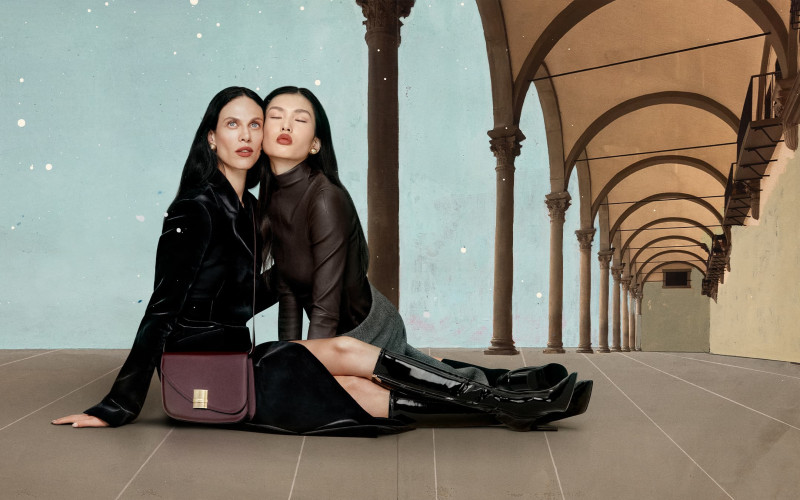 Aymeline Valade featured in  the Salvatore Ferragamo advertisement for Holiday 2023