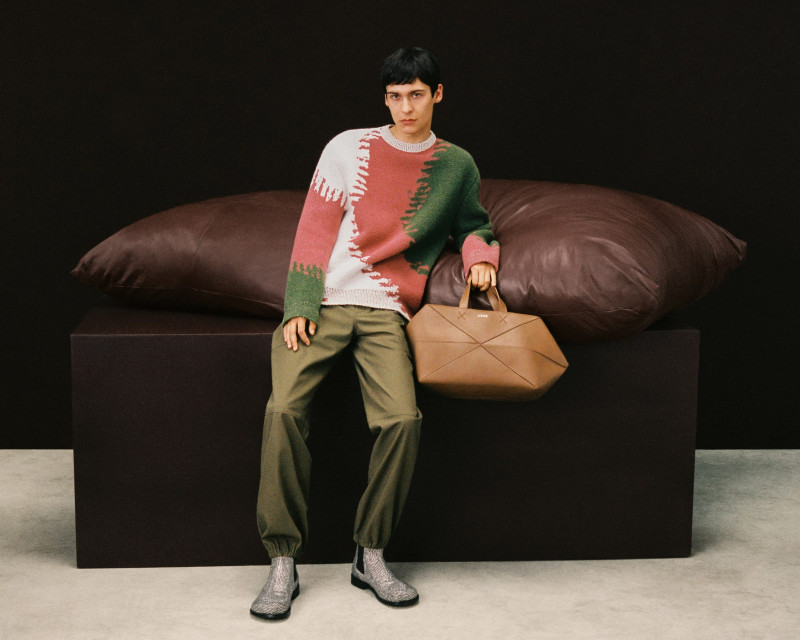 Bruno Krahl featured in  the Loewe advertisement for Spring 2024