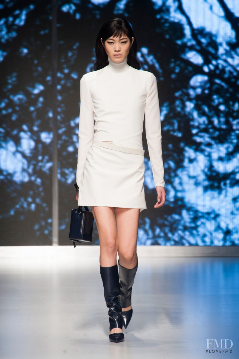 Chiharu Okunugi featured in  the Salvatore Ferragamo fashion show for Autumn/Winter 2013