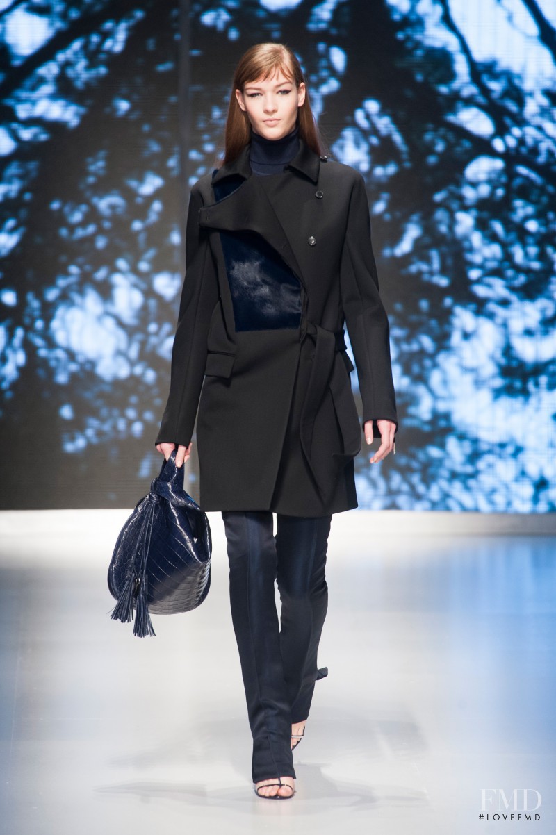 Elena Bartels featured in  the Salvatore Ferragamo fashion show for Autumn/Winter 2013