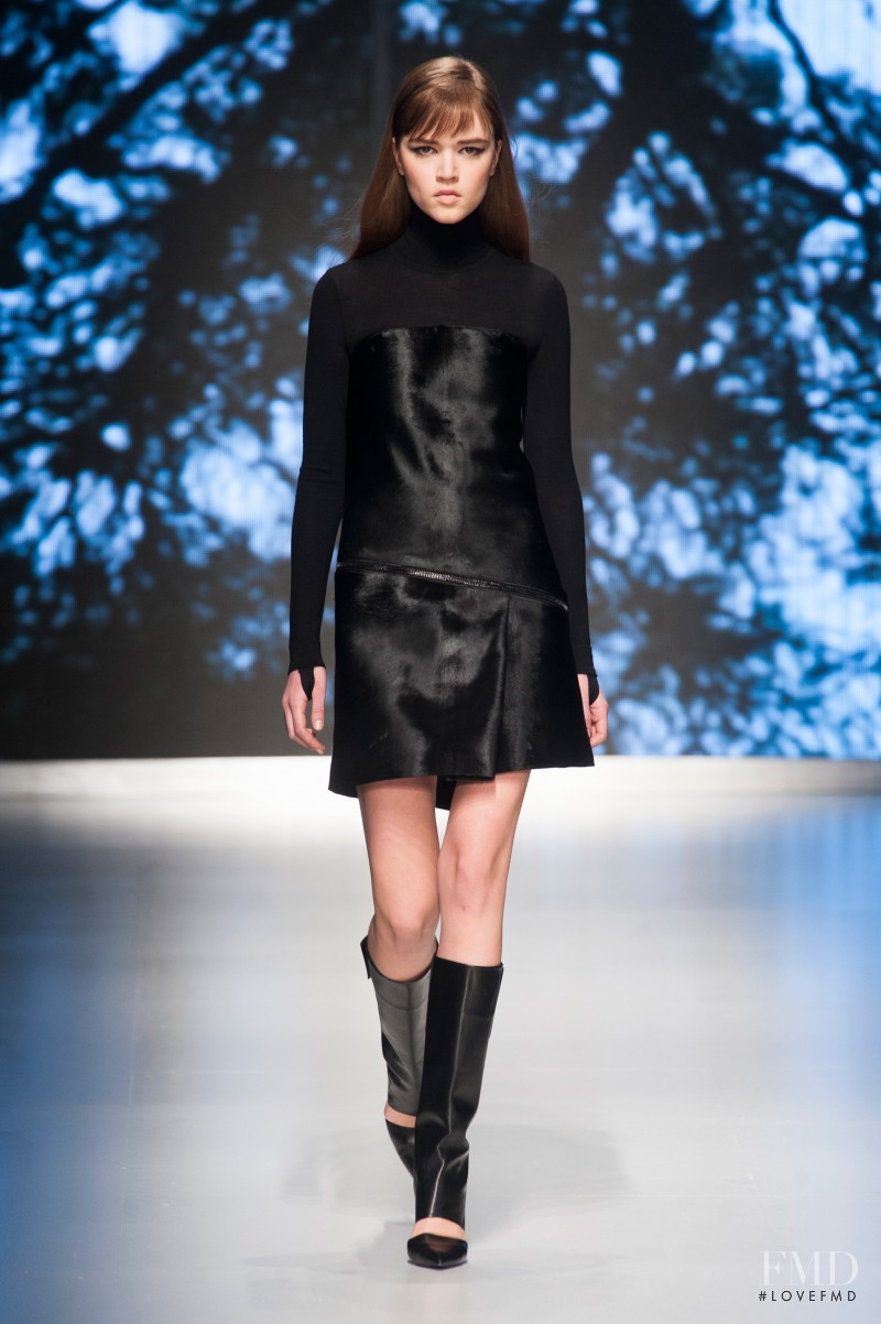 Maya Derzhevitskaya featured in  the Salvatore Ferragamo fashion show for Autumn/Winter 2013