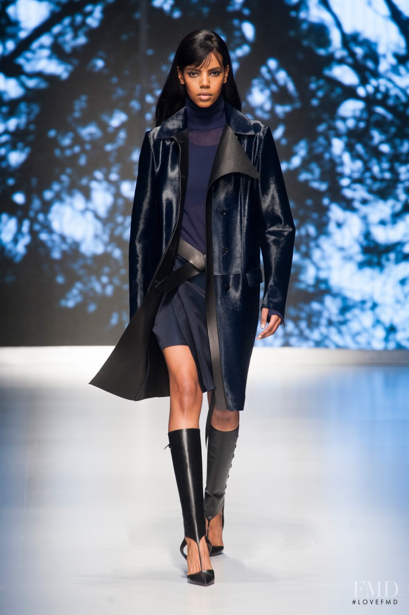 Grace Mahary featured in  the Salvatore Ferragamo fashion show for Autumn/Winter 2013