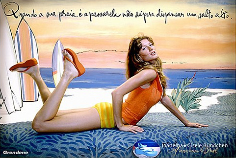 Gisele Bundchen featured in  the Ipanema advertisement for Spring/Summer 2003