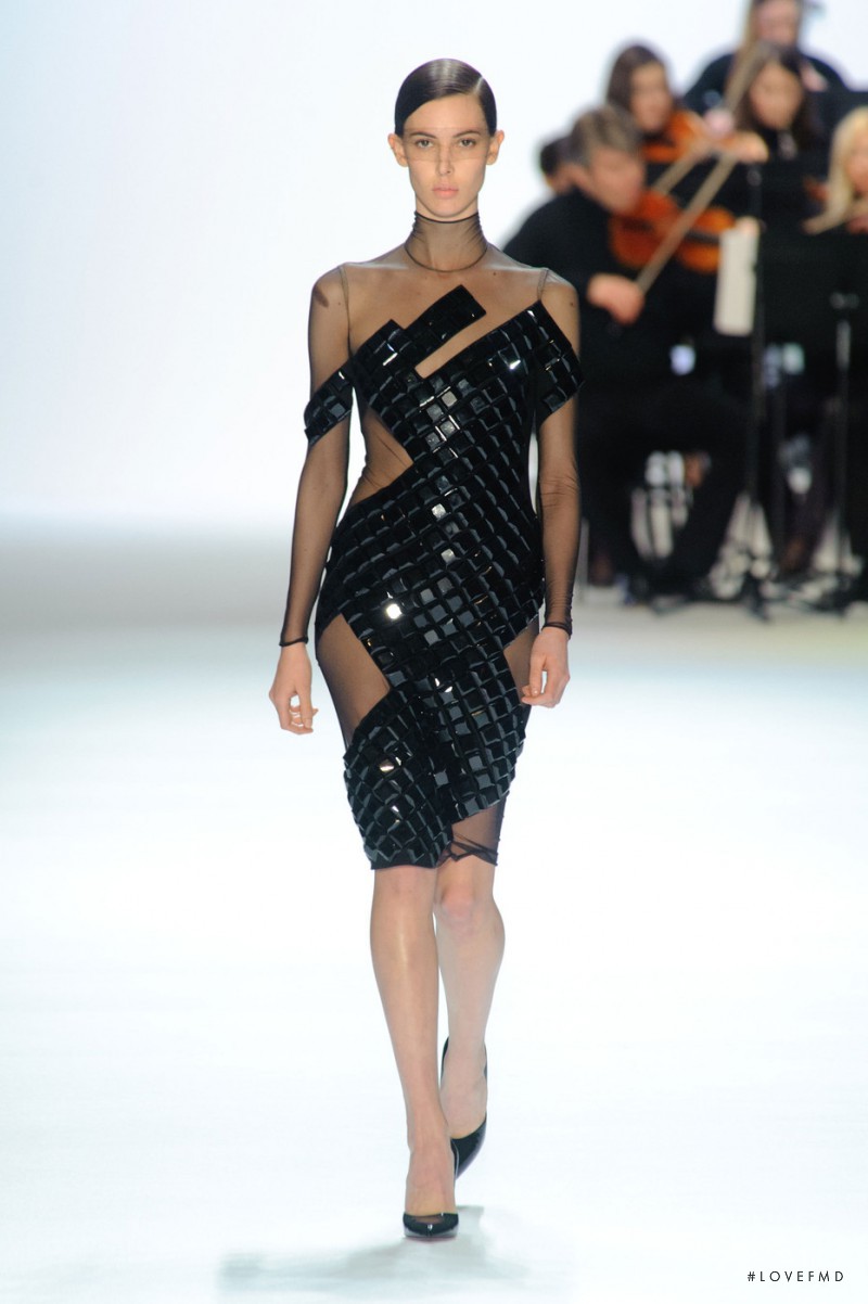 Ruby Aldridge featured in  the Akris fashion show for Autumn/Winter 2013
