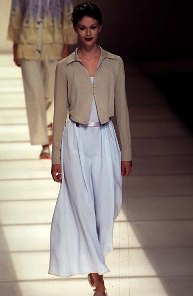Gisele Bundchen featured in  the Emporio Armani fashion show for Spring/Summer 1997