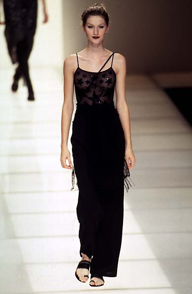 Gisele Bundchen featured in  the Emporio Armani fashion show for Spring/Summer 1997
