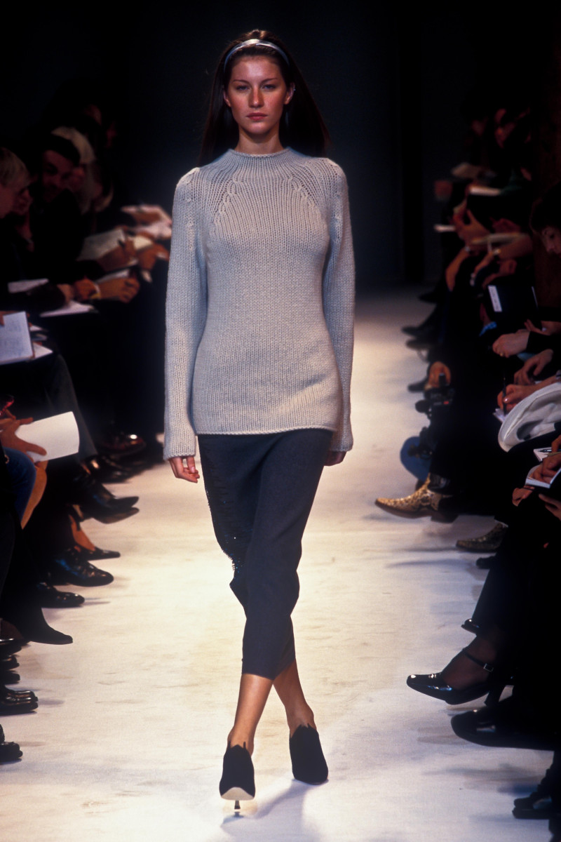 Gisele Bundchen featured in  the Cerruti fashion show for Autumn/Winter 1998