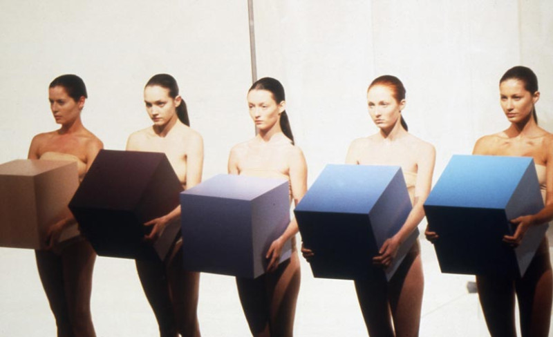 Gisele Bundchen featured in  the Hussein Chalayan fashion show for Autumn/Winter 1998