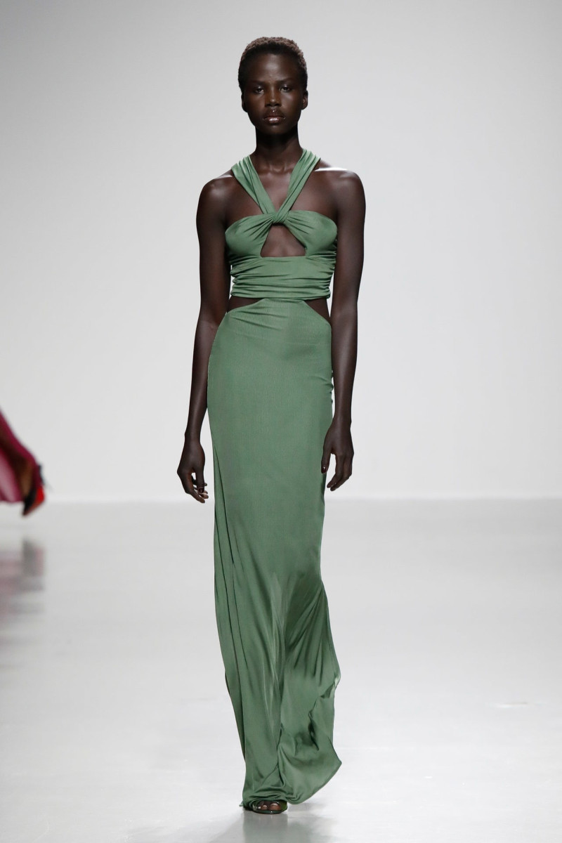 Naomi Apajok featured in  the Atlein fashion show for Spring/Summer 2024