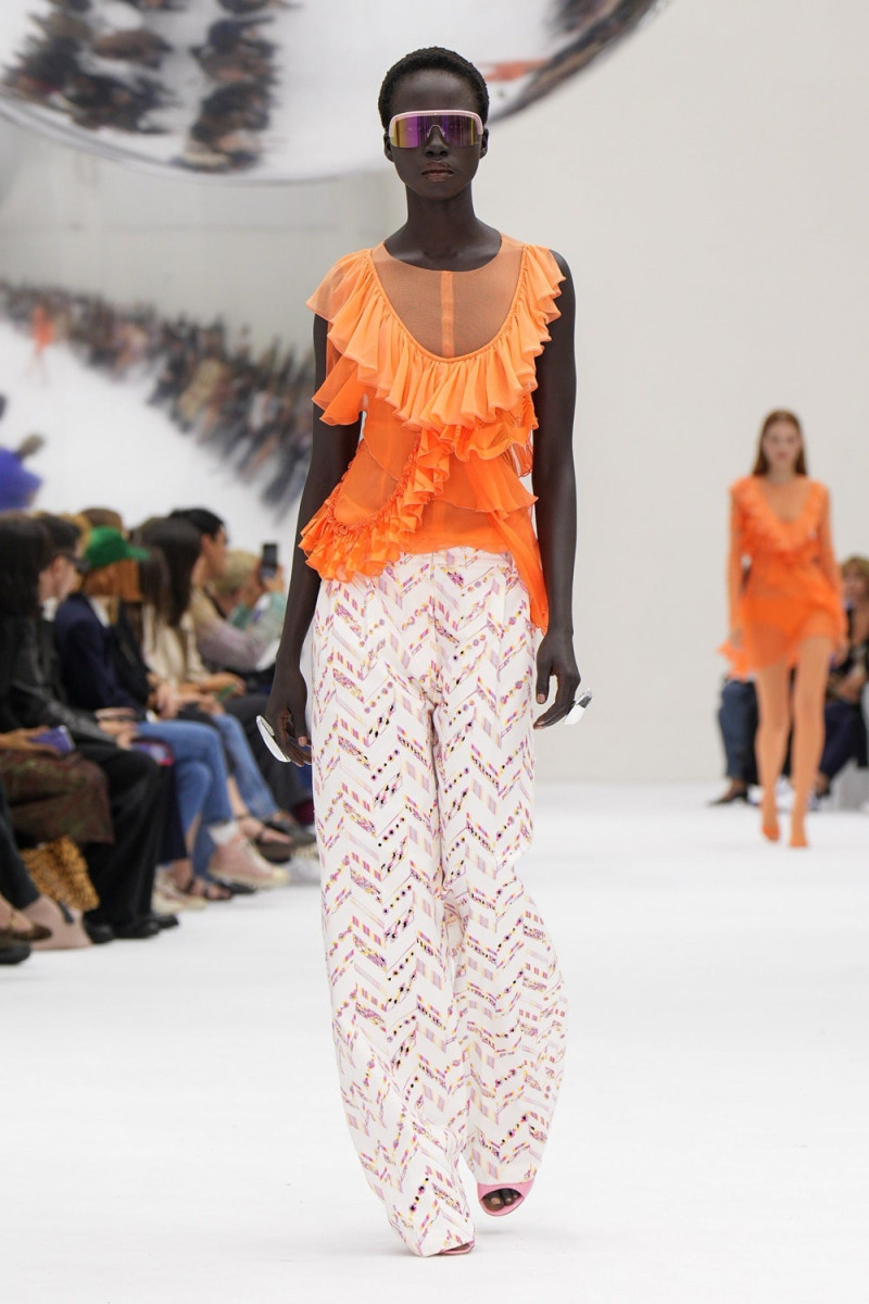 Naomi Apajok featured in  the Missoni fashion show for Spring/Summer 2024