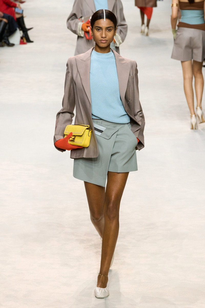 Imaan Hammam featured in  the Fendi fashion show for Spring/Summer 2024