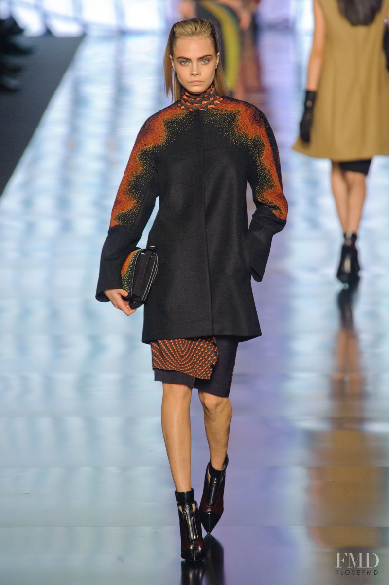 Cara Delevingne featured in  the Etro fashion show for Autumn/Winter 2013