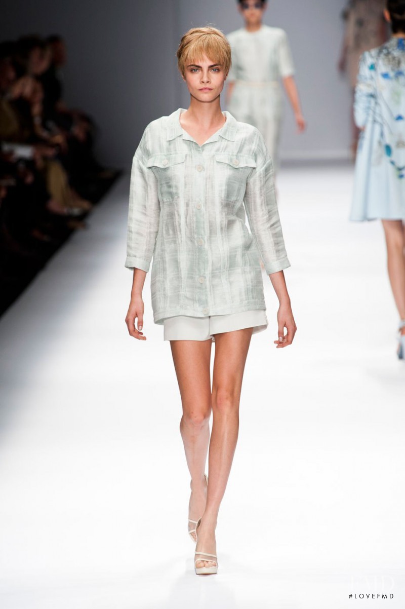 Cara Delevingne featured in  the Cacharel fashion show for Spring/Summer 2013